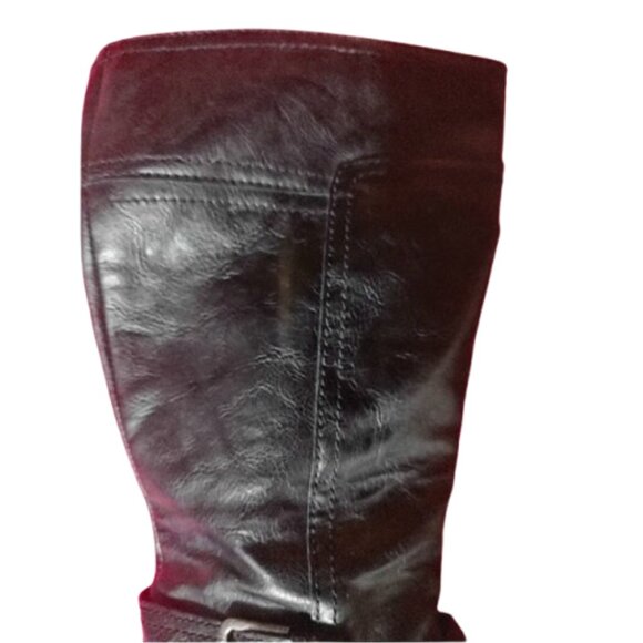 NineWest Womans Riding Boots,Black Leather Equistrian RidingBoots - Picture 3 of 12